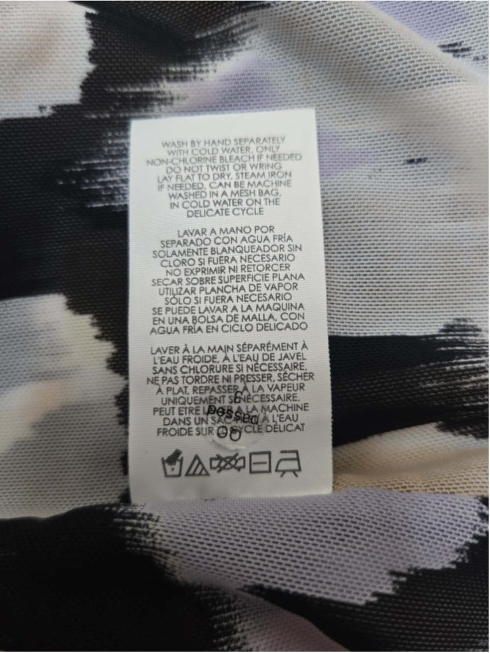 Cabi Small Black Abstract Print Mesh Turtleneck Top Lined Back Zip Quiet Luxury - Picture 5 of 9